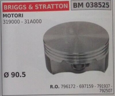 796172 697159 791937 792507 PISTONE COMPLETO MOTORE BRIGGS & STRATTON D. 90.5