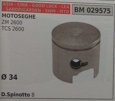 PISTONE COMPLETO MOTOSEGA IMPORTAZIONE ZOMAX ZM 2525 TCS 2600 progreen greenline