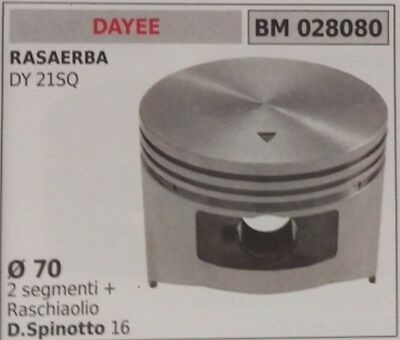 PISTONE COMPLETO DI SEGMENTI E SPINOTTO RASAERBA MOTORE DAYEE DY 21SQ D. 70