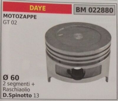 PISTONE COMPLETO DI SEGMENTI E SPINOTTO MOTOZAPPA MOTORE DAYE GT 02 D.60
