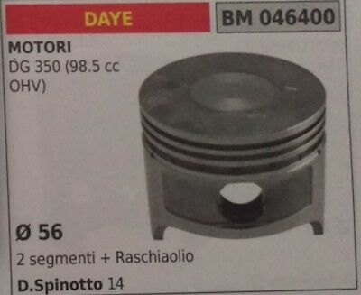PISTONE COMPLETO DI SEGMENTI E SPINOTTO MOTORE DAYE DG350 98.5cc OHV D. 56