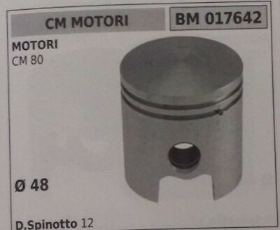 PISTONE COMPLETO DI SEGMENTI E SPINOTTO MOTORE CM MOTORI CM80 80 D. 48