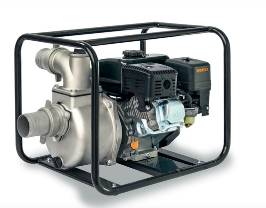 MOTOPOMPA 4T A BENZINA AUTOADESCANTE PORTATILE ALU WORTEX LW 80 6,5 HP LONCIN