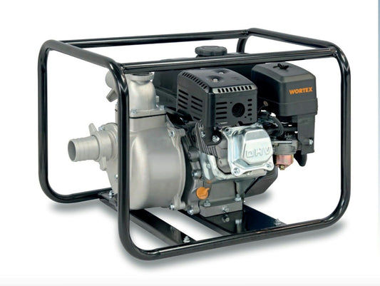 MOTOPOMPA 4T A BENZINA AUTOADESCANTE PORTATILE ALU WORTEX LW 50 5,5 HP LONCIN