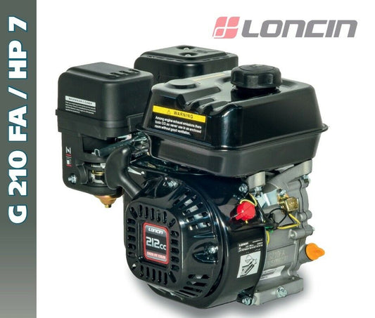 MOTORE LONCIN G 210 FA BENZINA 7HP ALBERO CILINDRICO D.19.05 ALESAGGIO 70 x 55