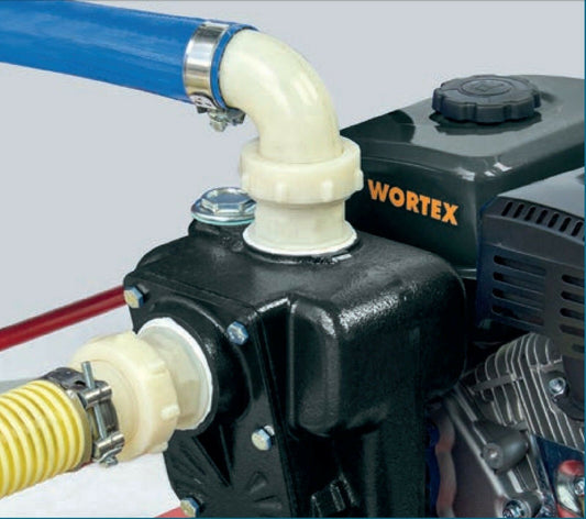 MOTOPOMPA 4T BENZ CON KIT TRANSFER WORTEX LWG 2-T MOTORE LONCIN 6,5HP + TROLLEY