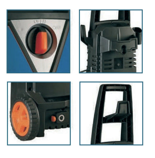 IDROPULITRICE lancia ELETTRICA WORTEX YWB 100 bar 1400W tubo 5m Pistoni assiali