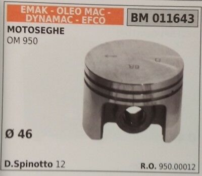 95000012 PISTONE COMPLETO MOTOSEGA EMAK DYNAMAC EFCO OLEOMAC OM 950 Ø 46