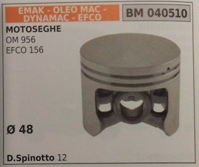 PISTONE COMPLETO MOTOSEGA EMAK DYNAMAC EFCO 156 OLEOMAC OM 956 Ø 48