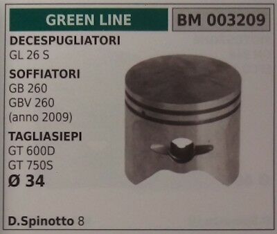 PISTONE COMPLETO TAGLIASIEPI GREENLINE GREENCUT GT 600D 750S Ø 34 tagliasiepe