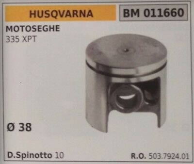 PISTONE COMPLETO DI SEGMENTI E SPINOTTO MOTOSEGA HUSQVARNA 335 XPT Ø 38