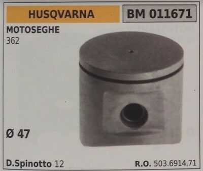 503691471 PISTONE COMPLETO DI SEGMENTI E SPIN MOTOSEGA HUSQVARNA 362 Ø 47