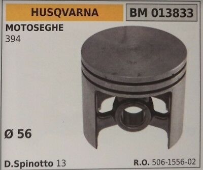 506155602 PISTONE COMPLETO DI SEGMENTI E SPIN MOTOSEGA HUSQVARNA 394 Ø56