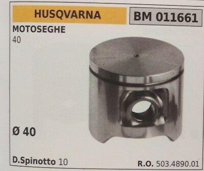 503489001 PISTONE COMPLETO DI SEGMENTI E SPIN MOTOSEGA HUSQVARNA 40 Ø40
