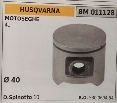 530069454 PISTONE COMPLETO DI SEGMENTI E SPIN MOTOSEGA HUSQVARNA 41 Ø40