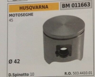 503441001 PISTONE COMPLETO DI SEGMENTI E SPIN MOTOSEGA HUSQVARNA 45