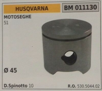 530504402 PISTONE COMPLETO DI SEGMENTI E SPIN MOTOSEGA HUSQVARNA 51 Ø 45