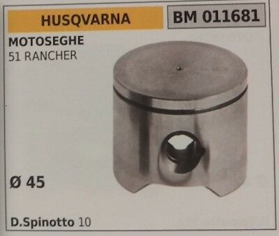 PISTONE COMPLETO DI SEGMENTI E SPIN MOTOSEGA HUSQVARNA 51 RANCHER Ø 45