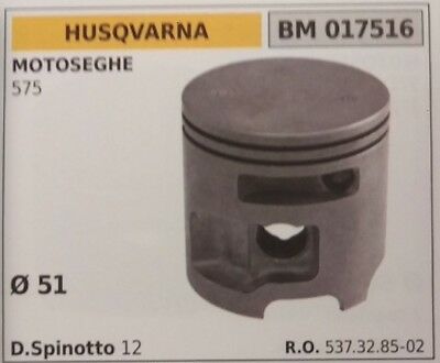 537328501 PISTONE COMPLETO DI SEGMENTI E SPIN MOTOSEGA HUSQVARNA 575 Ø 51