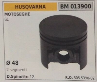 505539002 PISTONE COMPLETO DI SEGMENTI E SPIN MOTOSEGA HUSQVARNA 61 Ø48