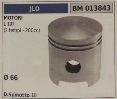 PISTONE COMPLETO DI SEGMENTI E SPIN MOTORE JLO L 197 (2T 200cc) Ø 66