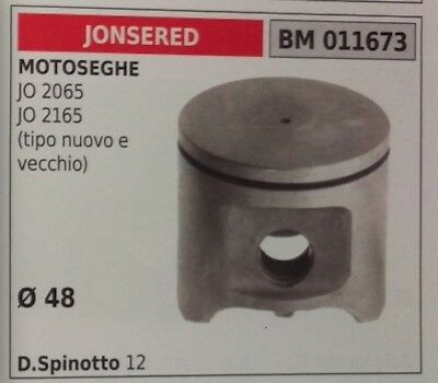 PISTONE COMPLETO DI SEGMENTI E SPIN MOTOSEGA JONSERED JO 2065 2165 Ø48 MONOFASCI