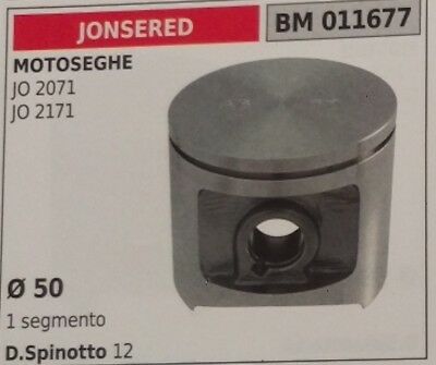 PISTONE COMPLETO DI SEGMENTI E SPIN MOTOSEGA JONSERED JO 2071 2171 Ø50 MONOFASCI