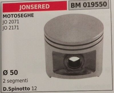 PISTONE COMPLETO DI SEGMENTI E SPIN MOTOSEGA JONSERED JO 2071 2171 Ø50
