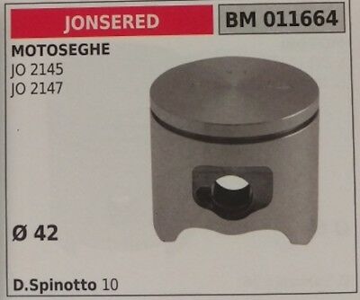 PISTONE COMPLETO DI SEGMENTI E SPIN MOTOSEGA JONSERED JO 2145 2147 Ø42 MONOFASCI