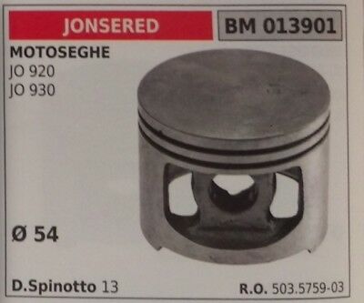 503575903 PISTONE COMPLETO DI SEGMENTI E SPIN MOTOSEGA JONSERED JO 920 930 Ø54