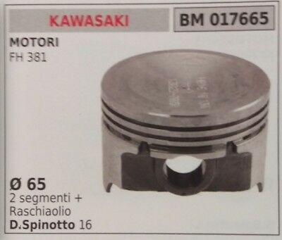 PISTONE COMPLETO DI SEGMENTI E SPIN PER MOTORE KAWASAKI FH 381 Ø 65