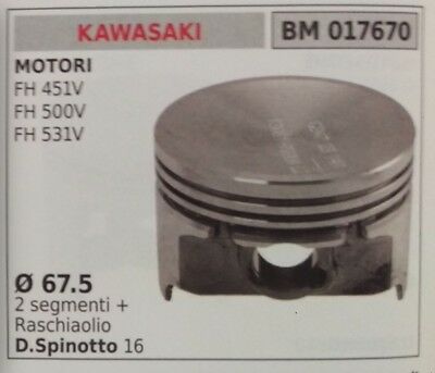PISTONE COMPLETO DI SEGMENTI PER MOTORE KAWASAKI FH 451V 500V 531V Ø 67.5