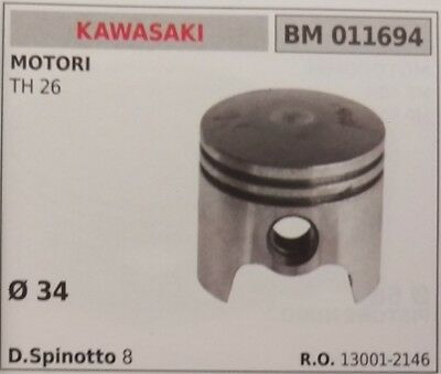 130012146 PISTONE COMPLETO SEGMENTI E SPIN MOTORE KAWASAKI TH 26 Ø 34
