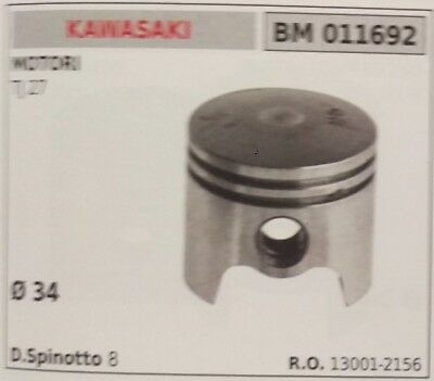 130012156 PISTONE COMPLETO DI SEGMENTI E SPIN PER MOTORE KAWASAKI TJ 27 Ø 34