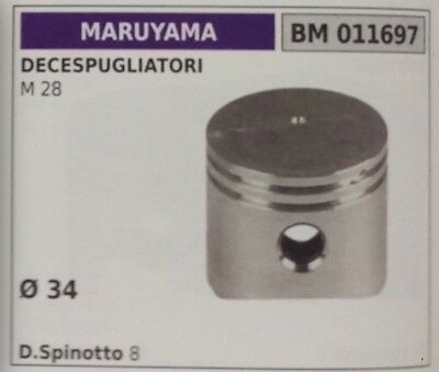 PISTONE COMPLETO DI SEGMENTI E SPIN DECESPUGLIATORE MARUYAMA M28 Ø 34