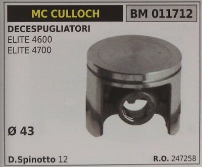 247258 PISTONE COMPLETO SEGMENTI DECESPUGLIATORE McCULLOCH ELITE 4600 4600 Ø43