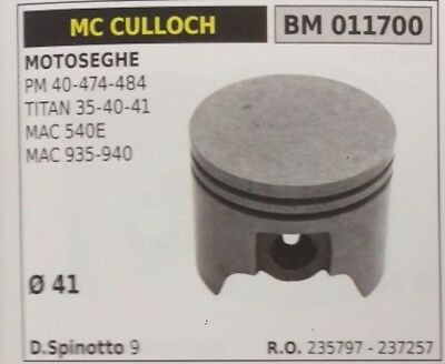 235797 PISTONE ORIGINALE COMPLETO MOTOSEGA McCULLOCH 40 474 484 TITAN35 40 Ø41
