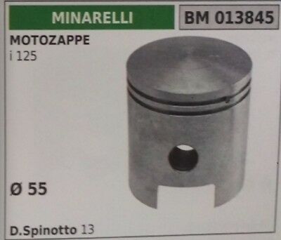 PISTONE COMPLETO SEGMENTI E SPIN PER MOTOZAPPA MOTORE MINARELLI I 125 Ø 55