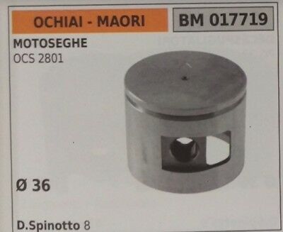 PISTONE COMPLETO SEGMENTI E SPIN PER MOTOSEGA OCHIAI MAORI OCS 2801 Ø36