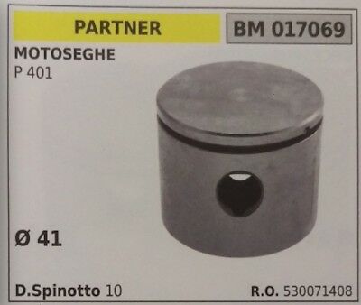 530071408 PISTONE COMPLETO SEGMENTI E SPIN MOTOSEGA PARTNER P 401 Ø41
