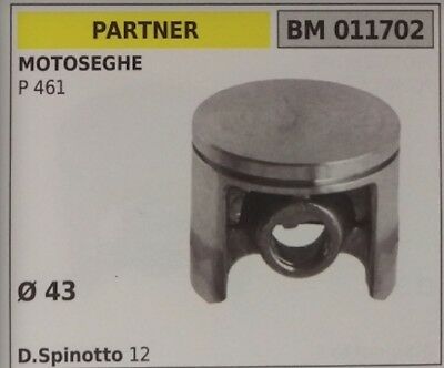 PISTONE COMPLETO SEGMENTI E SPIN MOTOSEGA PARTNER P 461 Ø43