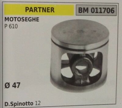 PISTONE COMPLETO SEGMENTI E SPIN MOTOSEGA PARTNER P 610 Ø47