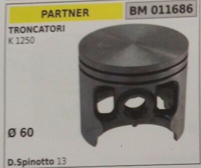 PISTONE COMPLETO SEGMENTI E SPIN TRONCATORE TRONCATRICE PARTNER K 1250 Ø60