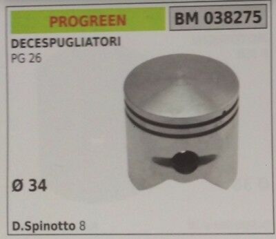 PISTONE COMPLETO SEGMENTI E SPIN DECESPUGLIATORE PROGREEN GREENCUT PG 26 Ø34