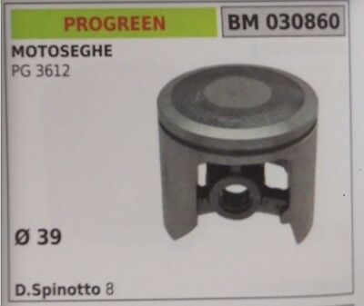 PISTONE COMPLETO SEGMENTI E SPIN MOTOSEGA PROGREEN GREENCUT PG 3612 Ø39 TIPO II