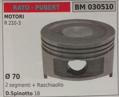 PISTONE COMPLETO SEGMENTI RASCHIAOLIO MOTORE PUBERT RATO 4T R 210-3 Ø70