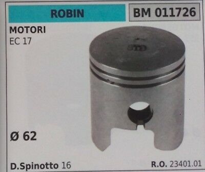 1062340101 PISTONE COMPLETO SEGMENTI E SPIN MOTORE ROBIN EC 17 Ø62