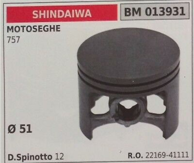 22169-41111 PISTONE COMPLETO SEGMENTI E SPIN MOTOSEGA SHINDAIWA 757 Ø51