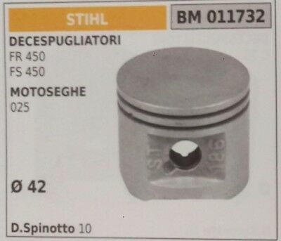 PISTONE COMPLETO SEGMENTI E SPIN DECESPUGLIATORE STIHL FR450 FS450 Ø42