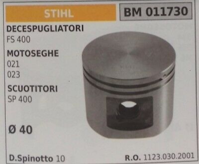 11230302001 PISTONE COMPLETO DI SEGMENTI E SPIN PER MOTOSEGA STIHL 021 023 Ø40